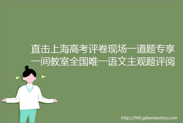 直击上海高考评卷现场一道题专享一间教室全国唯一语文主观题评阅组为每一分负责