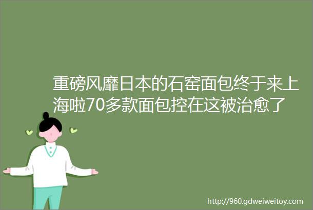 重磅风靡日本的石窑面包终于来上海啦70多款面包控在这被治愈了